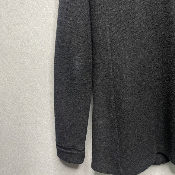 Womens Ibex Wool Jacket Black Size S Made In USA With Button Front & High Collar - Picture 5 of 6